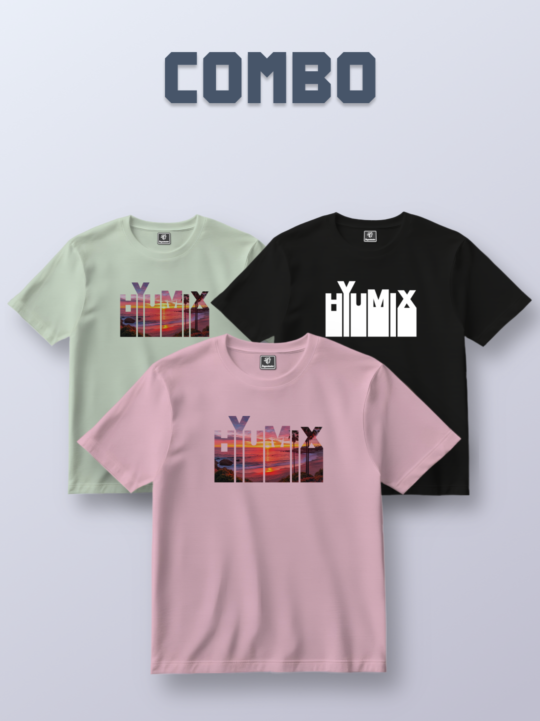 Matte Pastel T-Shirt Combo - Sunset Design