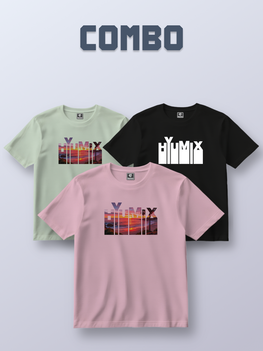Matte Pastel T-Shirt Combo - Sunset Design